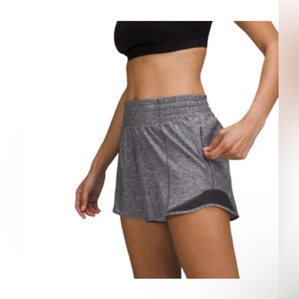 Lululemon Hotty Hot-High Rise Shorts 4” Heather-Lux Multi Black Size 8
